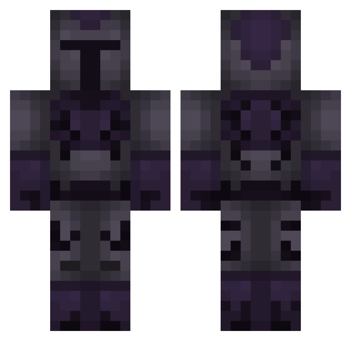 KisielekHD Minecraft skin, front and back view
