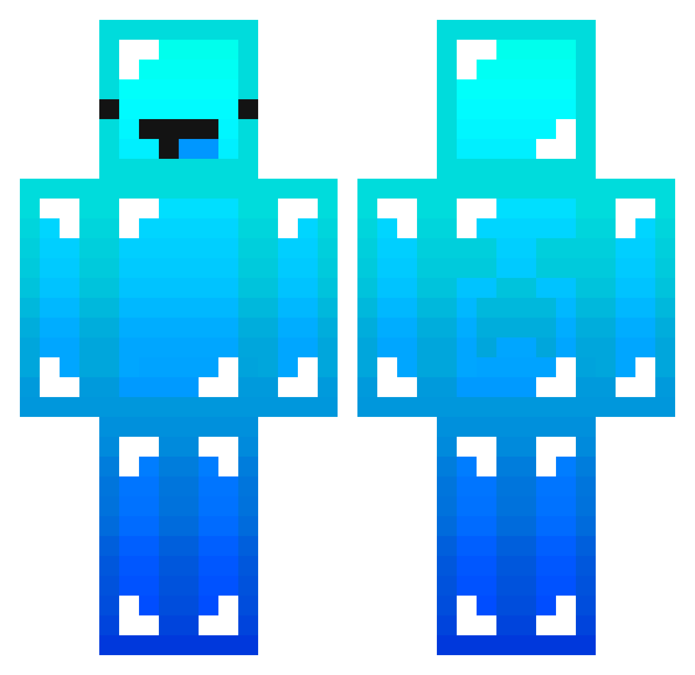 s0ixEr Minecraft skin, front and back view