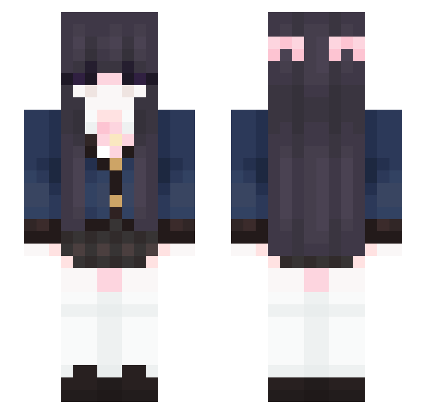 Courtney Minecraft skin, front and back view