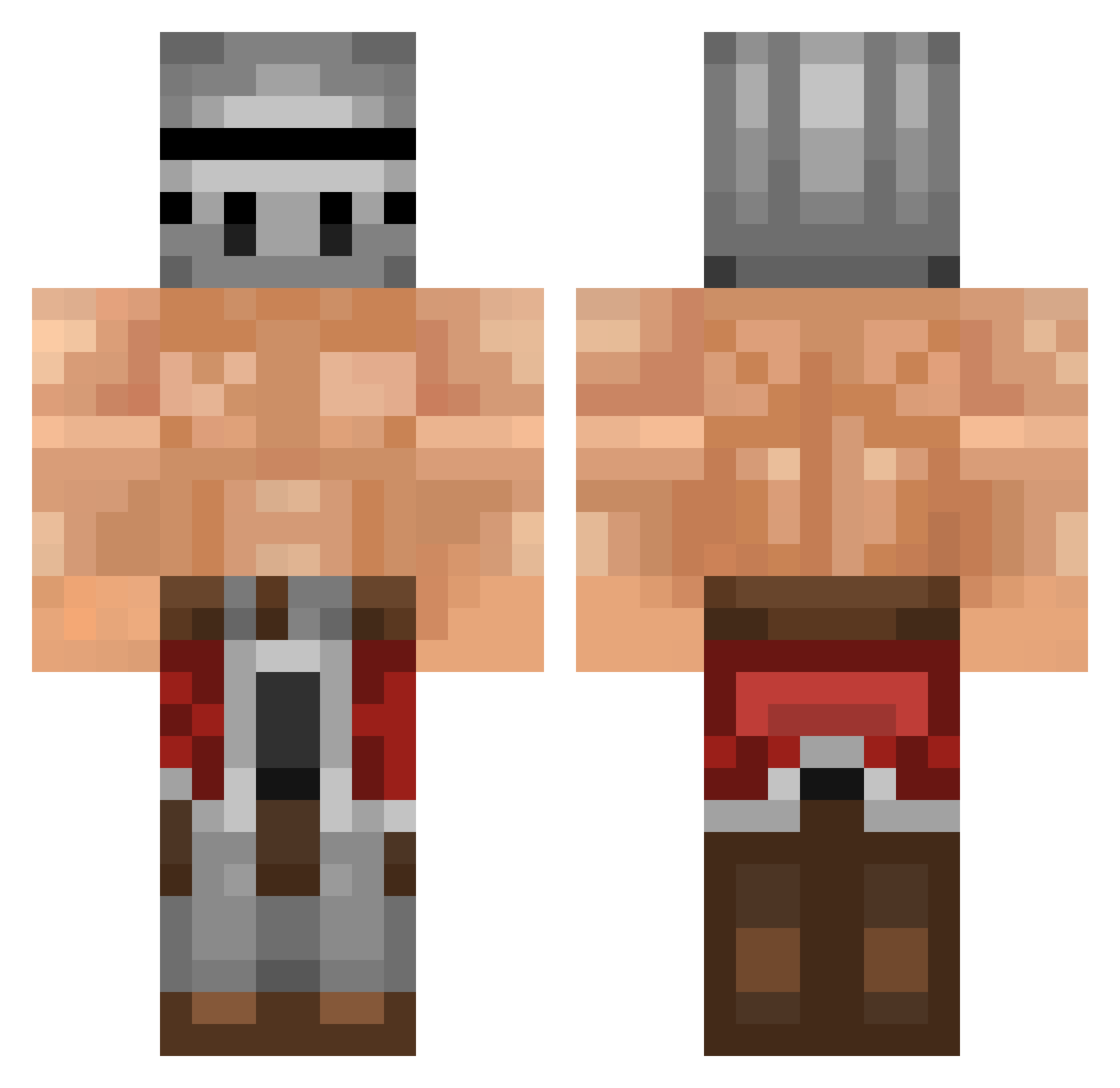 luvbunz Minecraft skin, front and back view