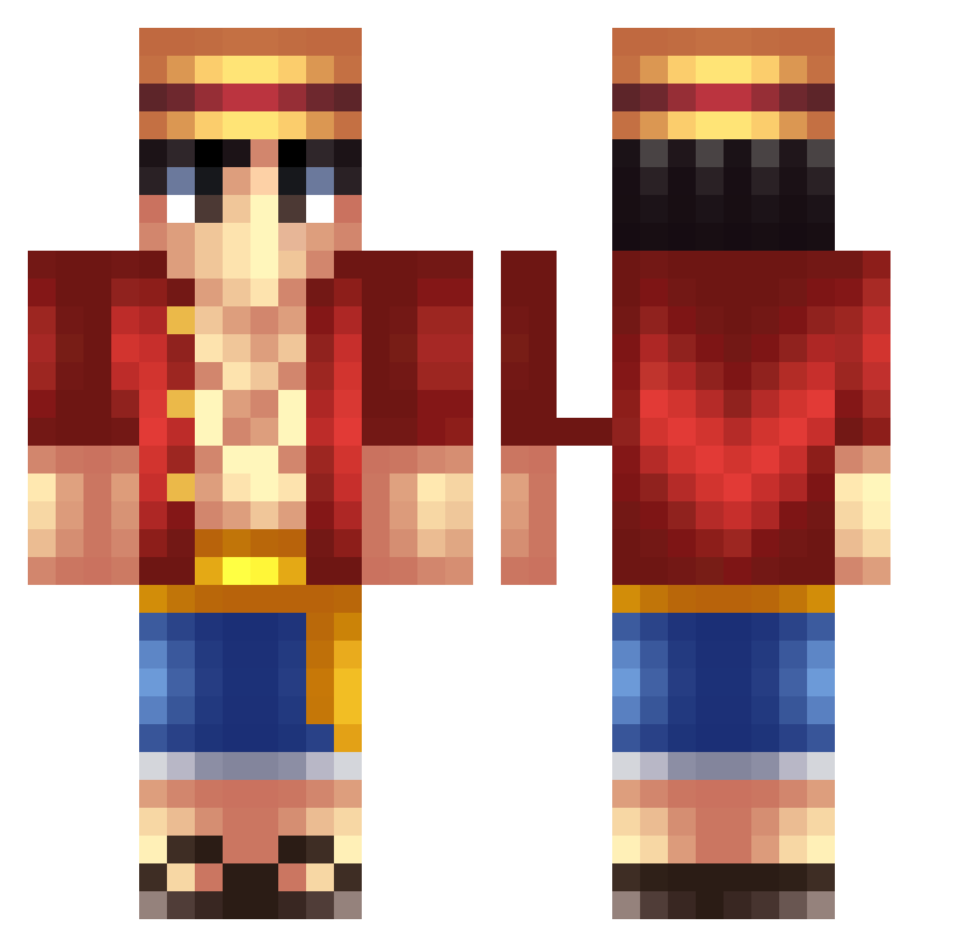Erfantheceo Minecraft skin, front and back view