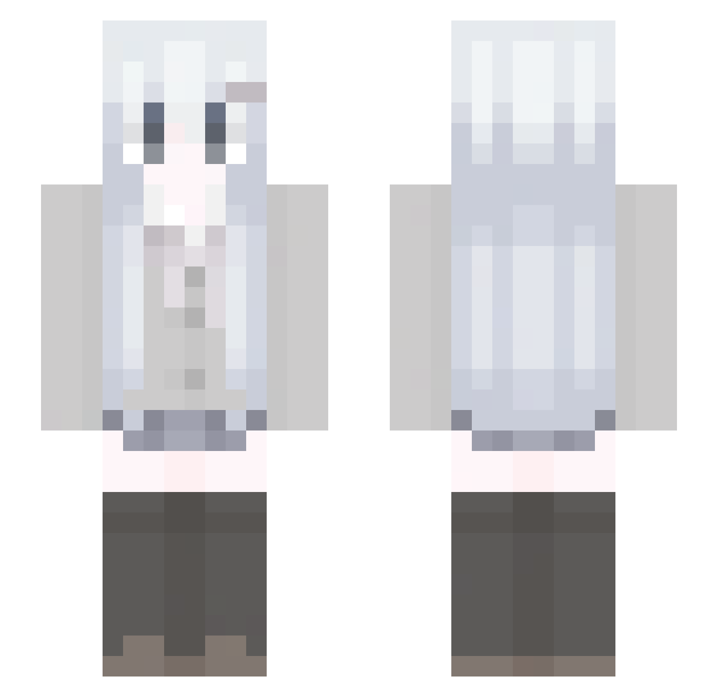 Vomited Minecraft skin, front and back view