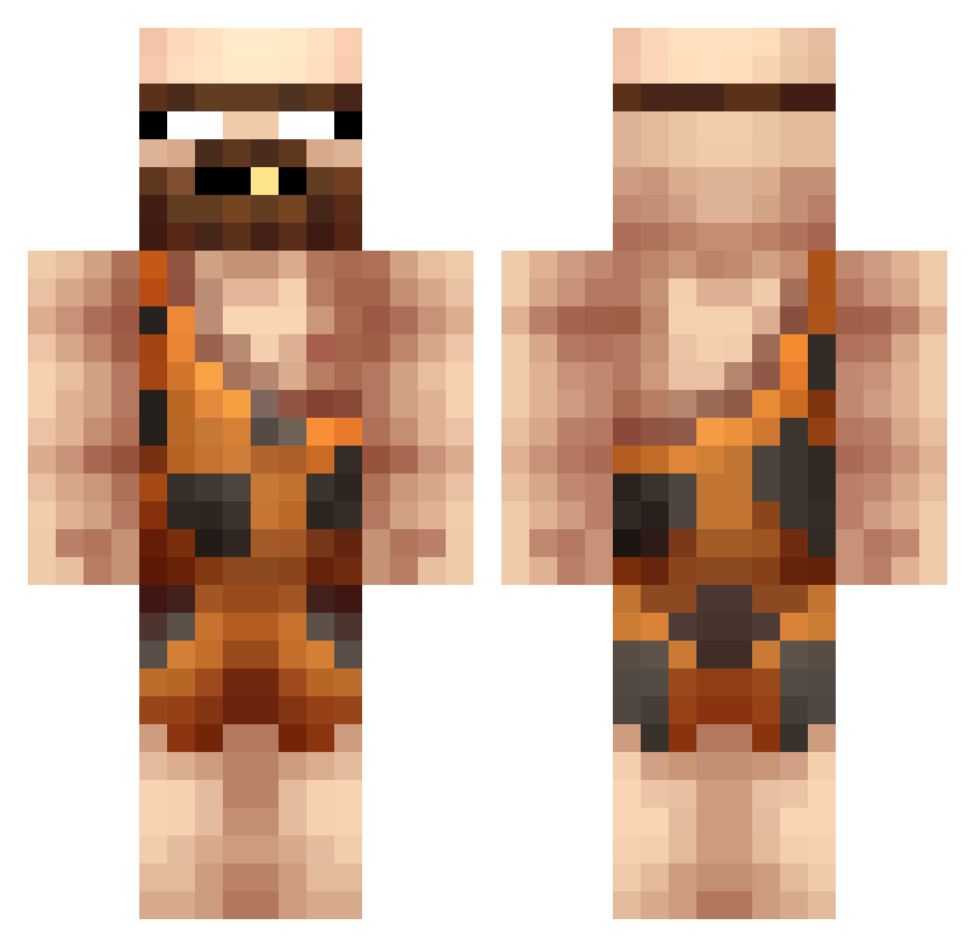 Jhinnie Minecraft skin, front and back view
