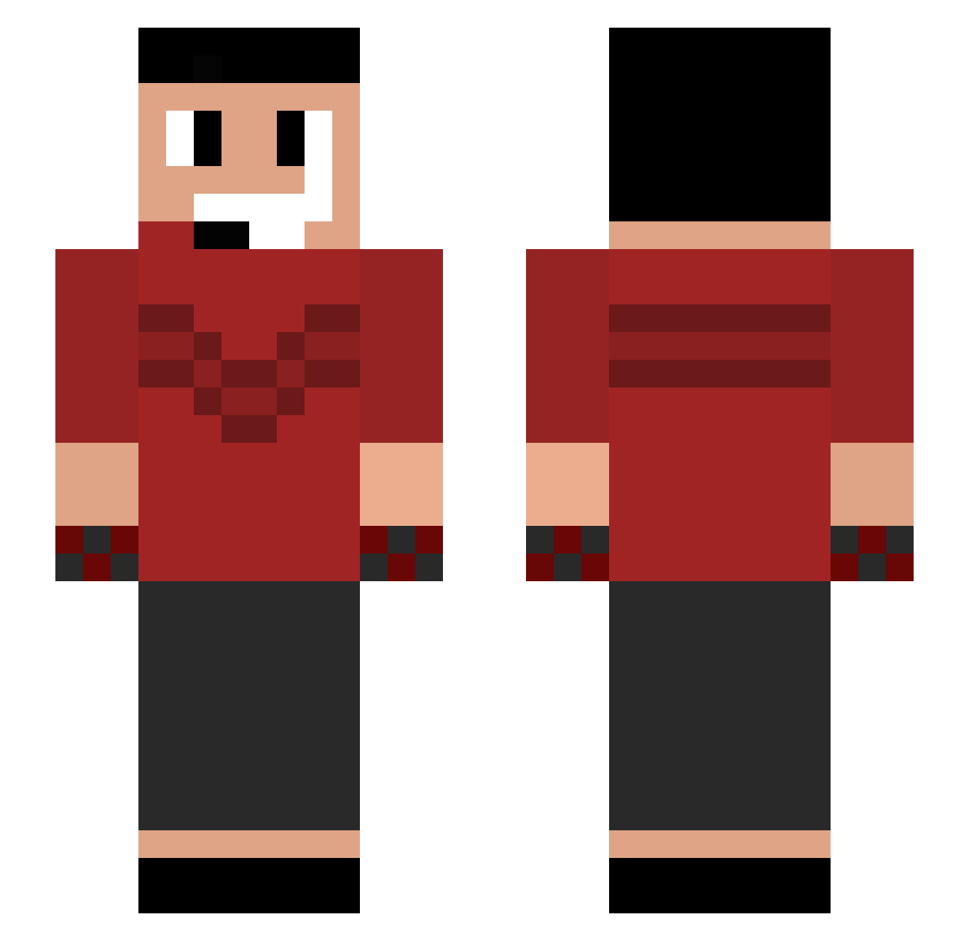 ISMY Minecraft skin, front and back view
