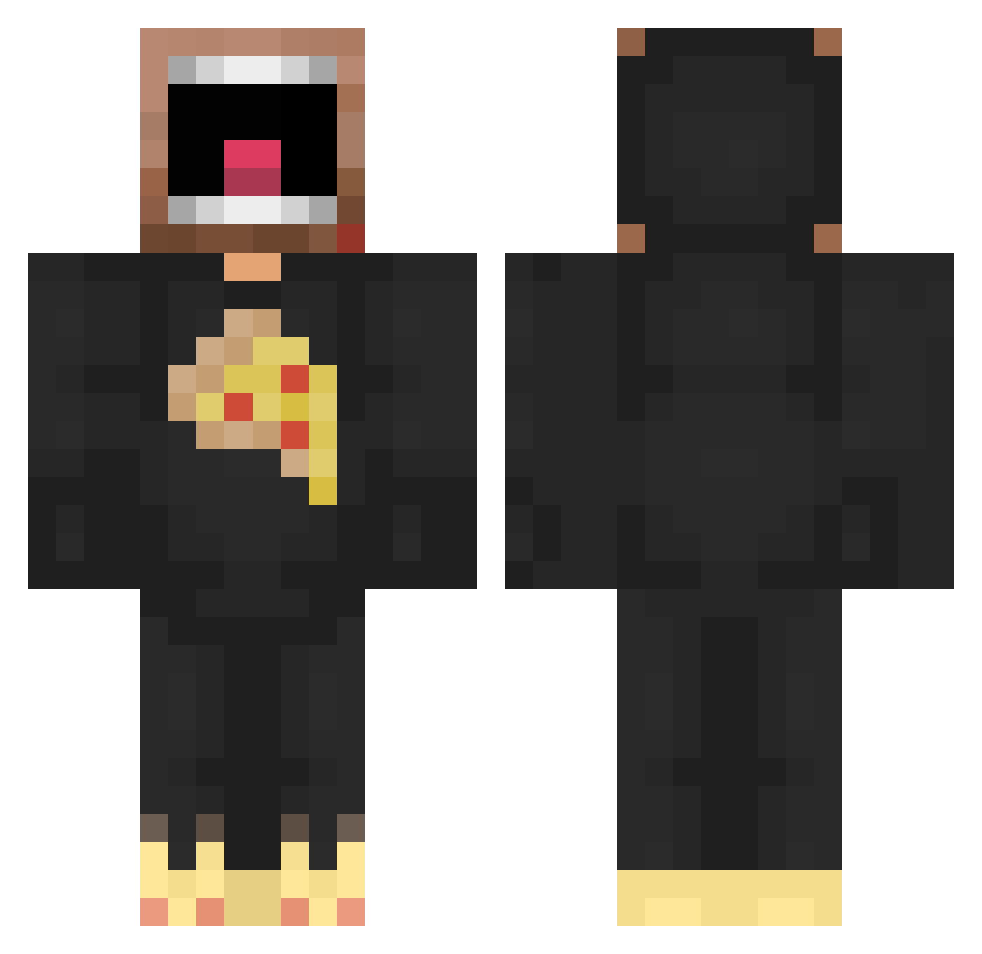 iLitCandle Minecraft skin, front and back view