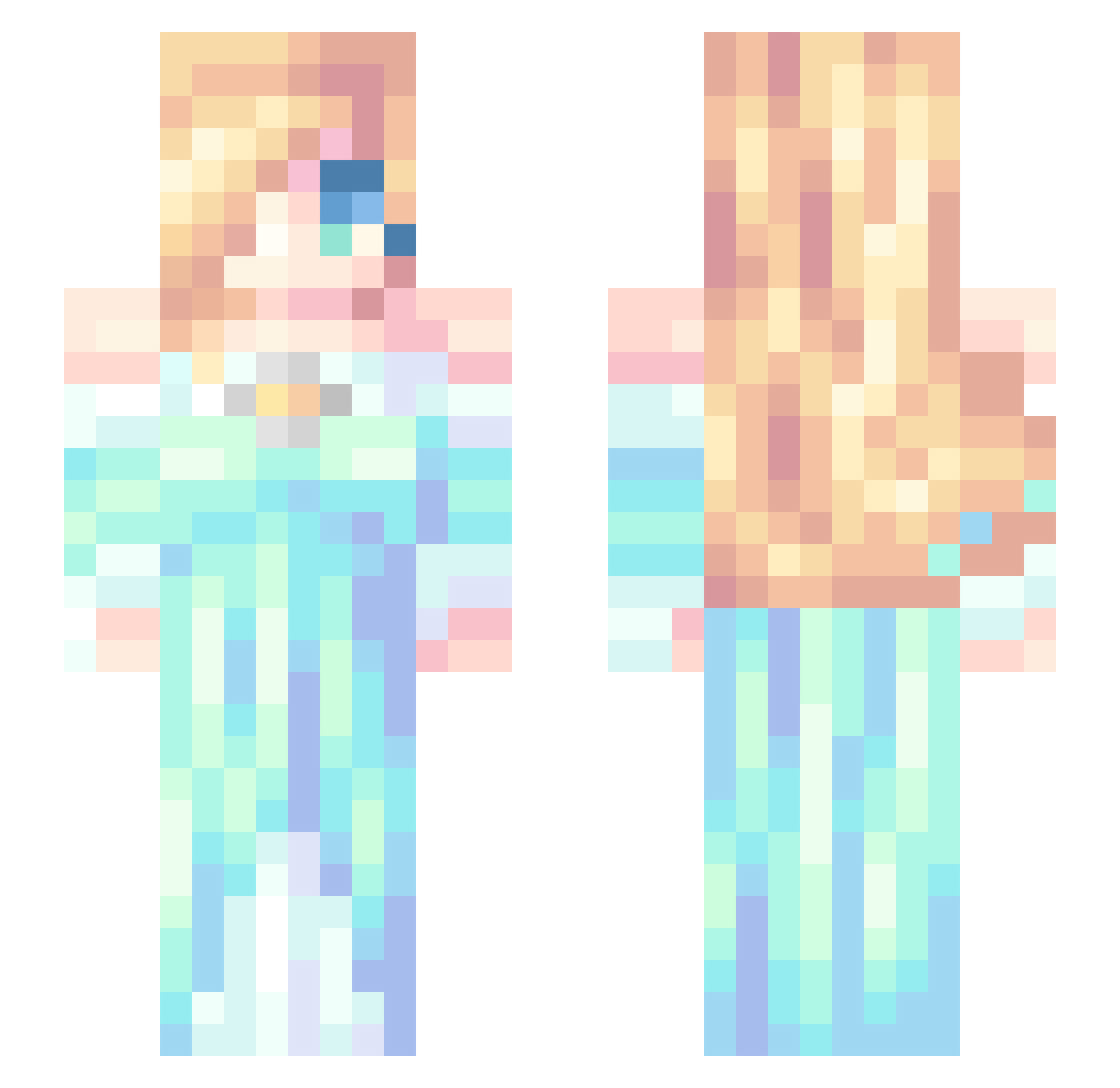 mugsenpai Minecraft skin, front and back view
