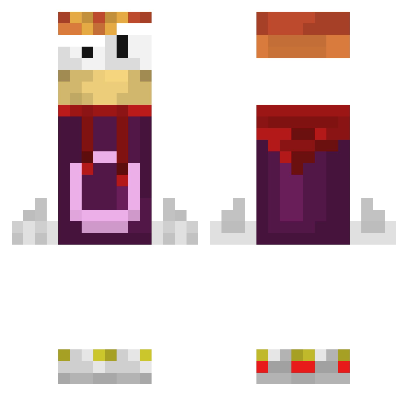 ABest_BaconHair Minecraft skin, front and back view