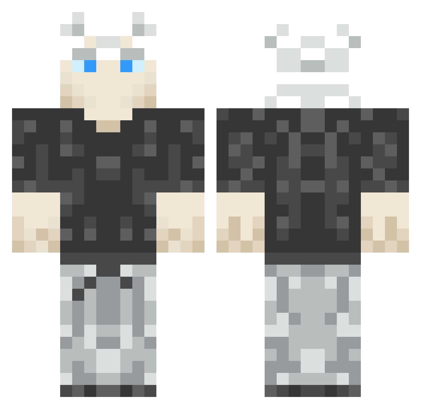 Xidaax Minecraft skin, front and back view