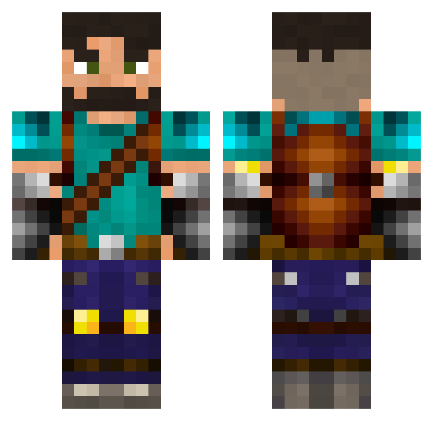 Just_Chilllin Minecraft skin, front and back view