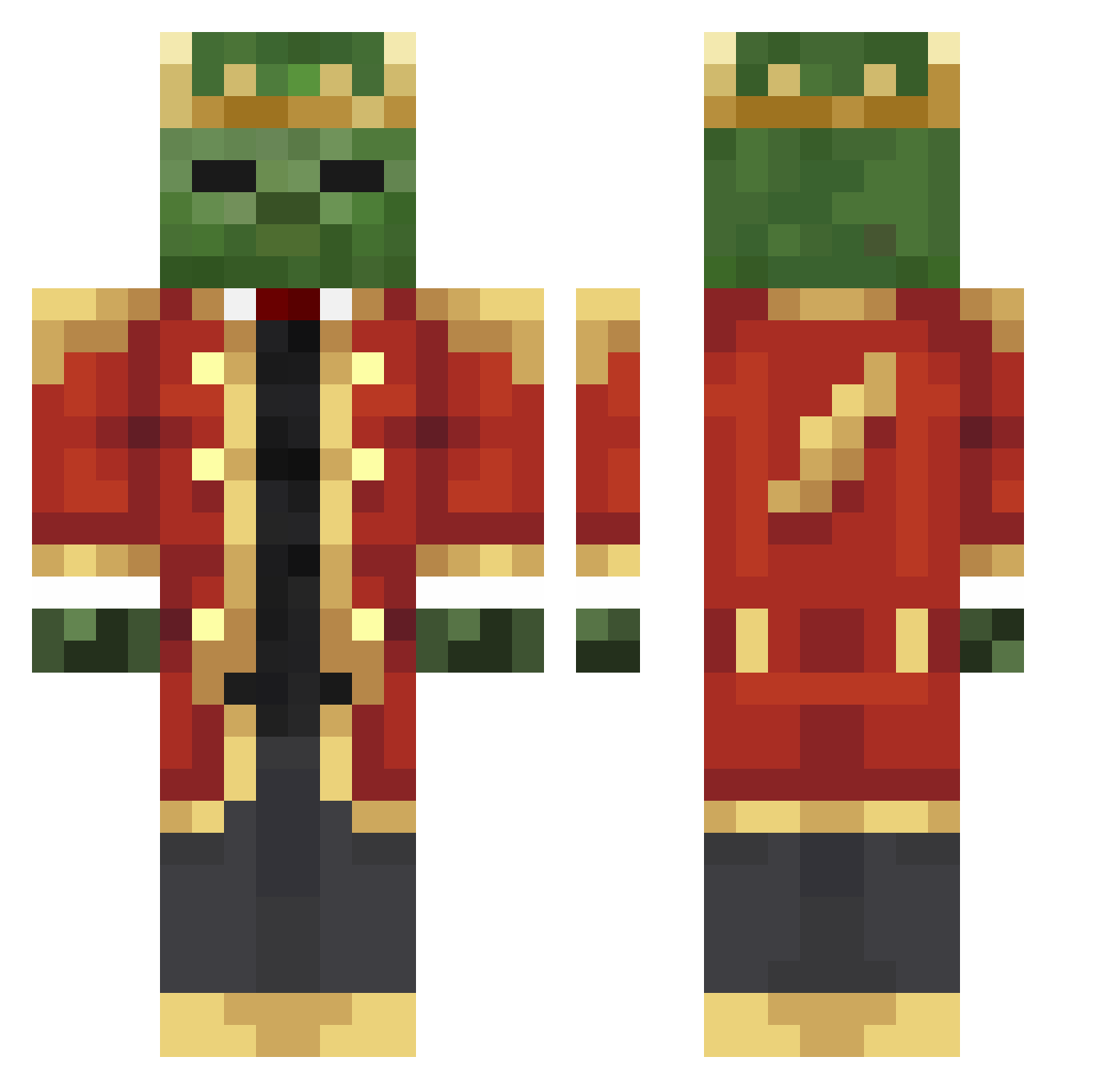 tomtetometot Minecraft skin, front and back view