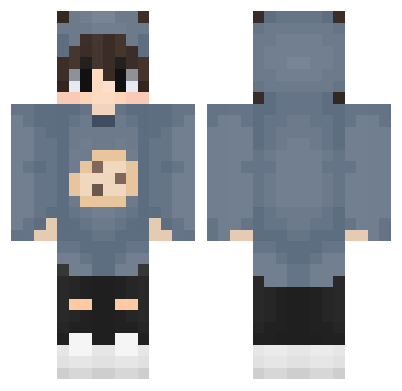Hzealse Minecraft skin, front and back view