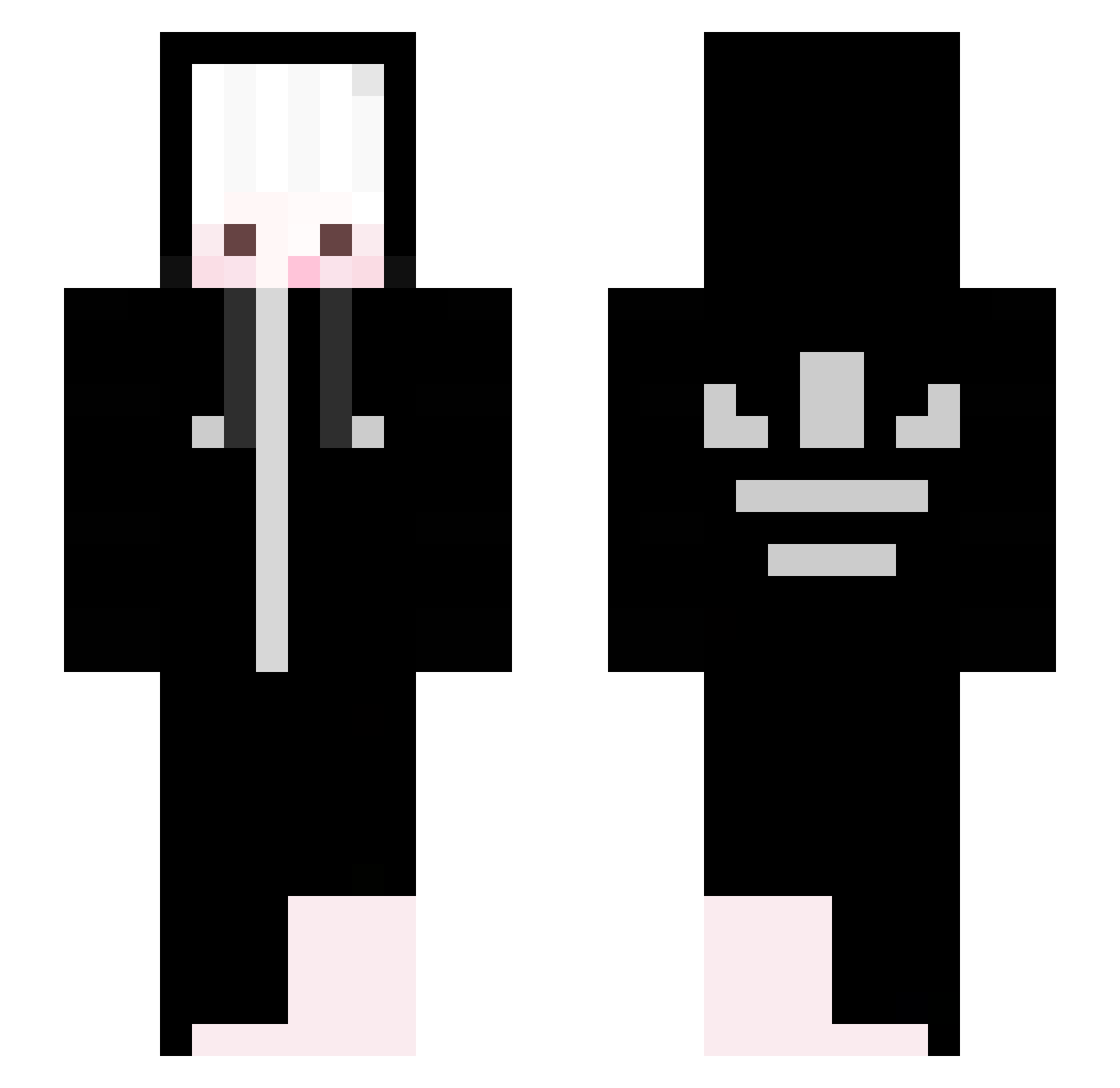 yxak Minecraft skin, front and back view