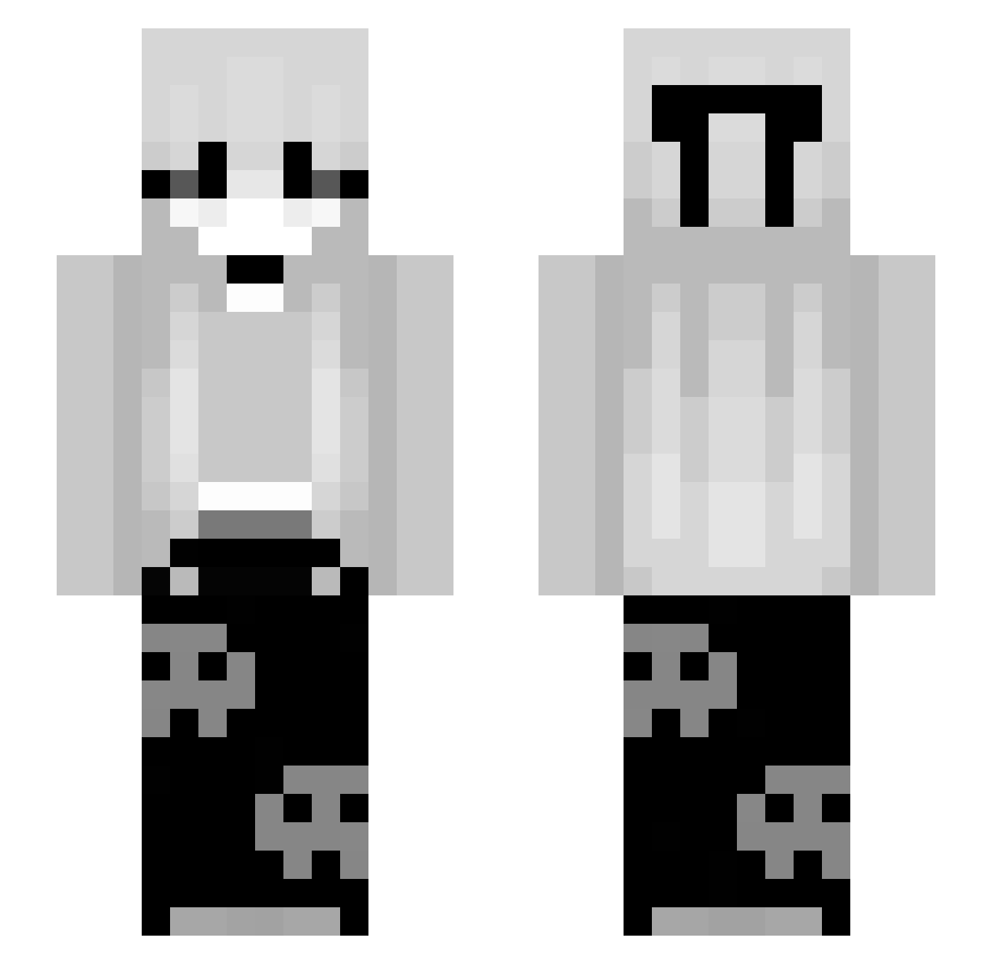 AdmiralXanderman Minecraft skin, front and back view