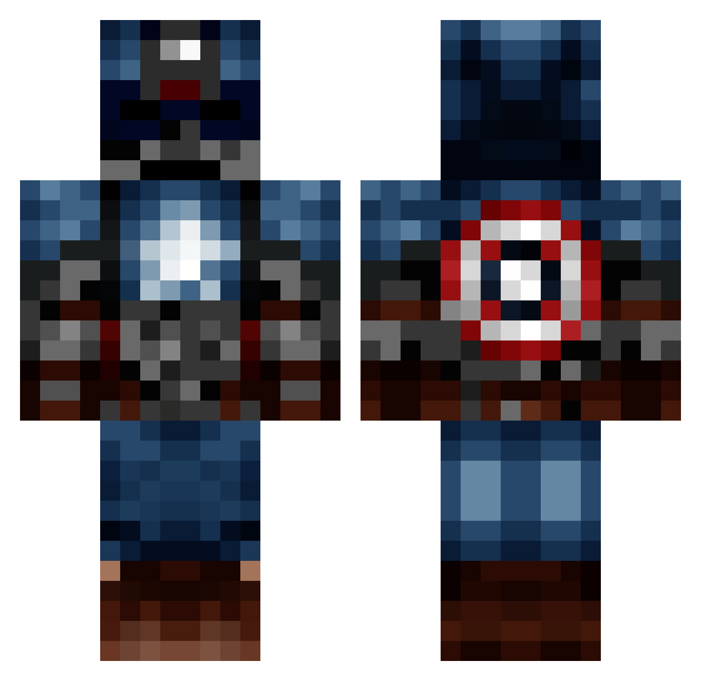 r2d222 Minecraft skin, front and back view