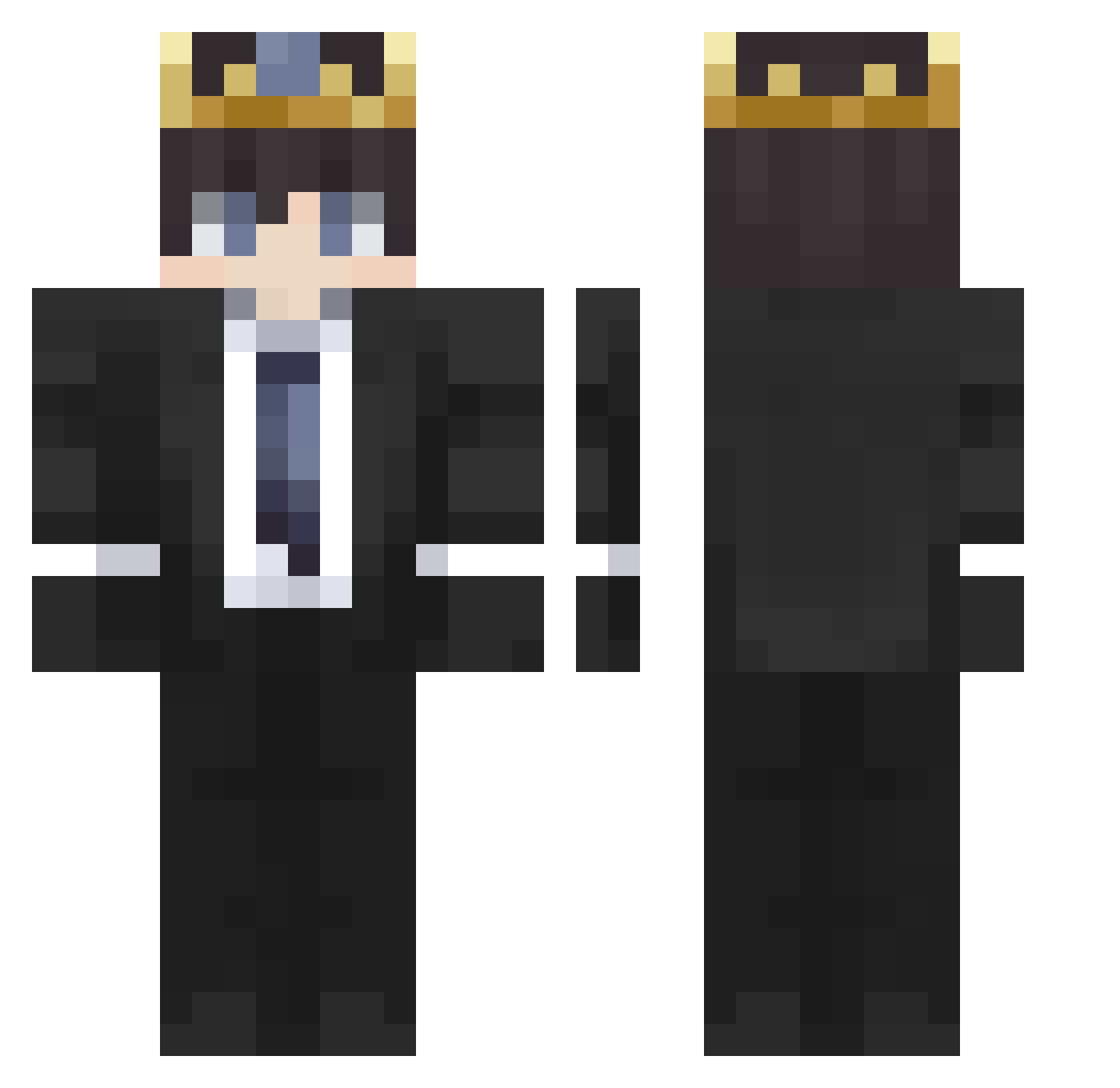 Chusu Minecraft skin, front and back view
