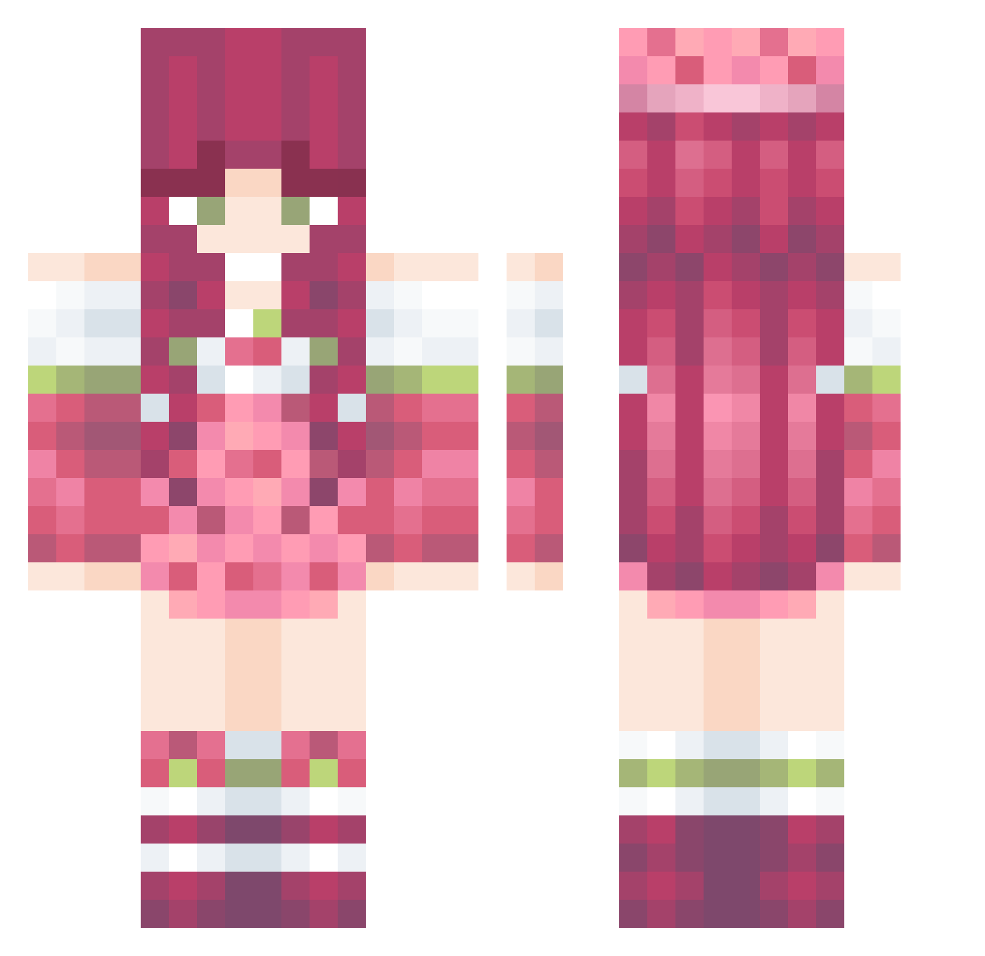 claire_bear_ Minecraft skin, front and back view