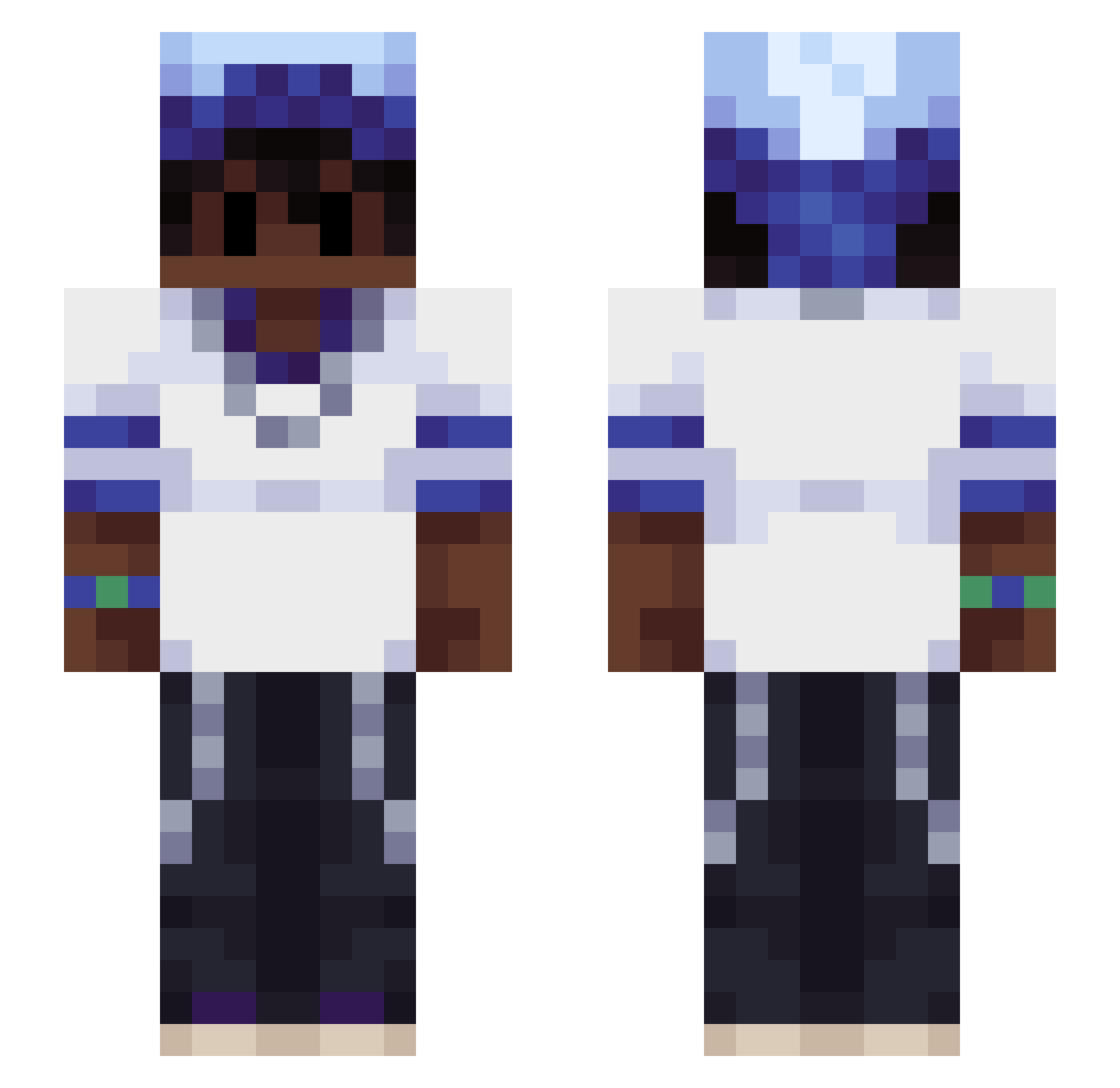 _m0onieee Minecraft skin, front and back view