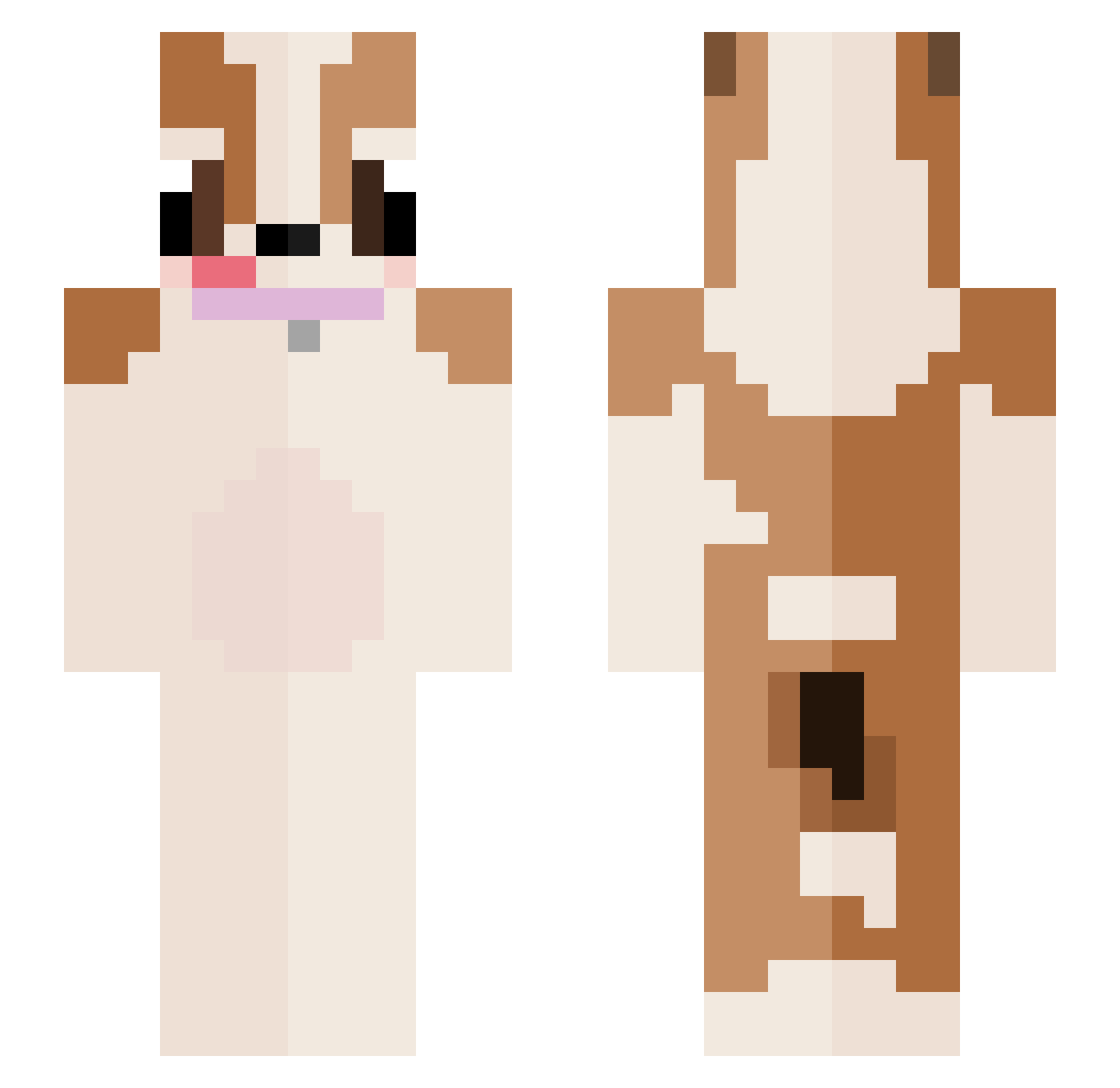 absolutechiikawa Minecraft skin, front and back view