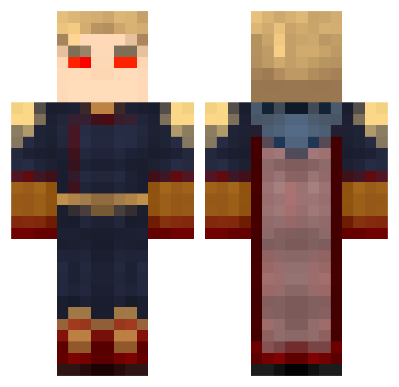Milki_0 Minecraft skin, front and back view