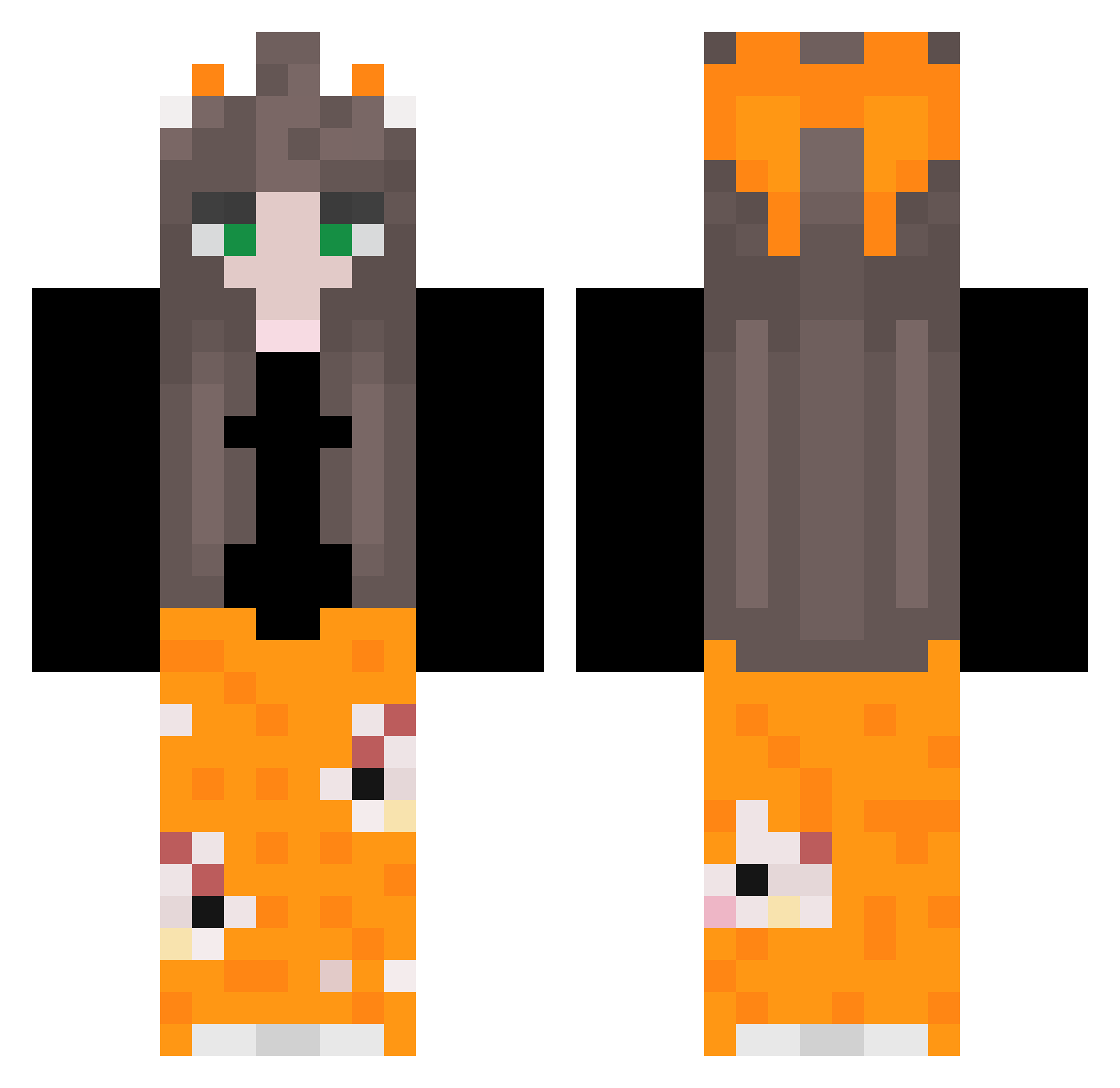 SilexTheChamp Minecraft skin, front and back view