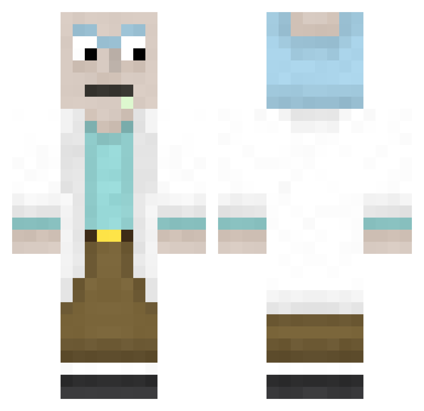 coldwiener Minecraft skin, front and back view