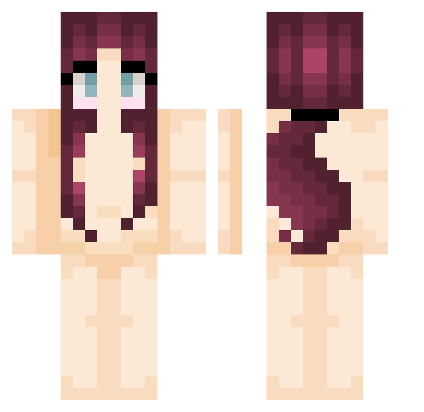 Viap Minecraft skin, front and back view