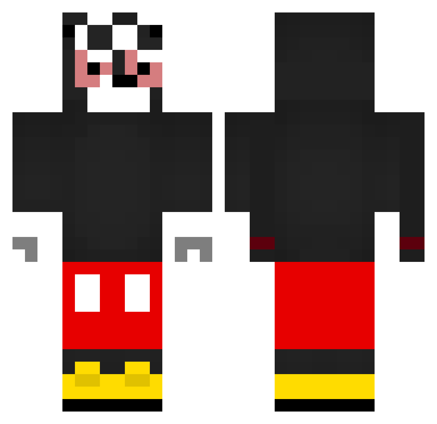 abdominoanterior Minecraft skin, front and back view