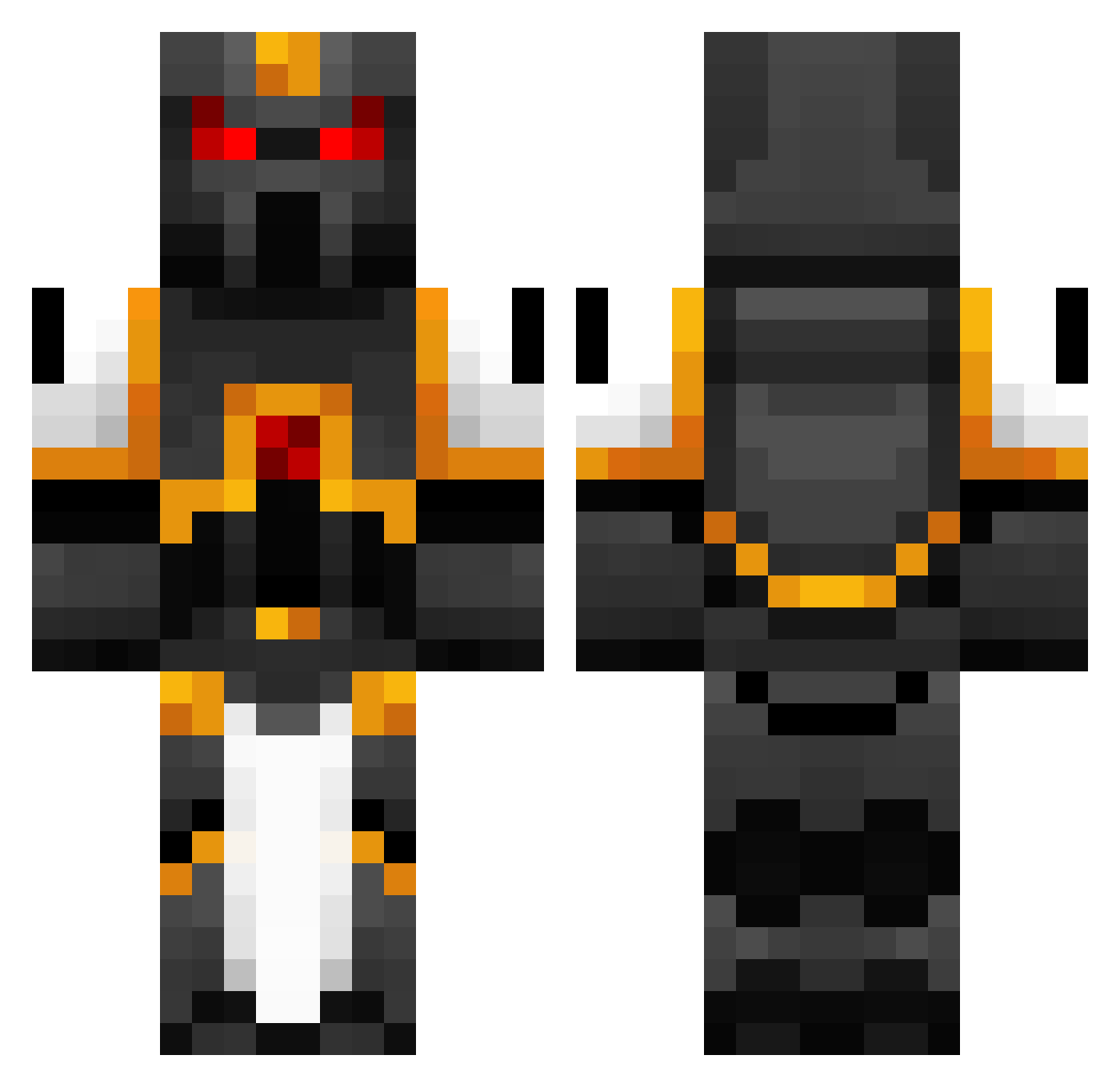 Toxicru Minecraft skin, front and back view