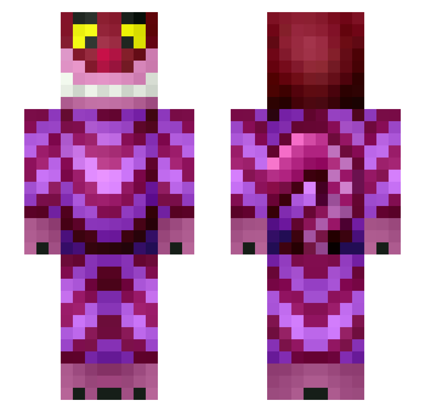AudityRose Minecraft skin, front and back view
