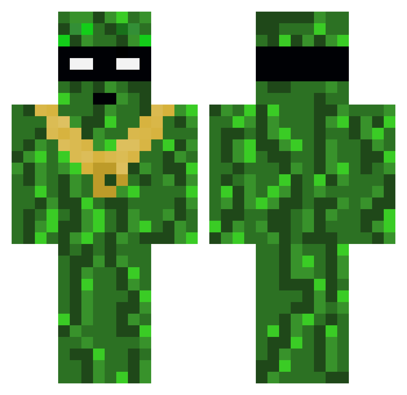 XmWil Minecraft skin, front and back view