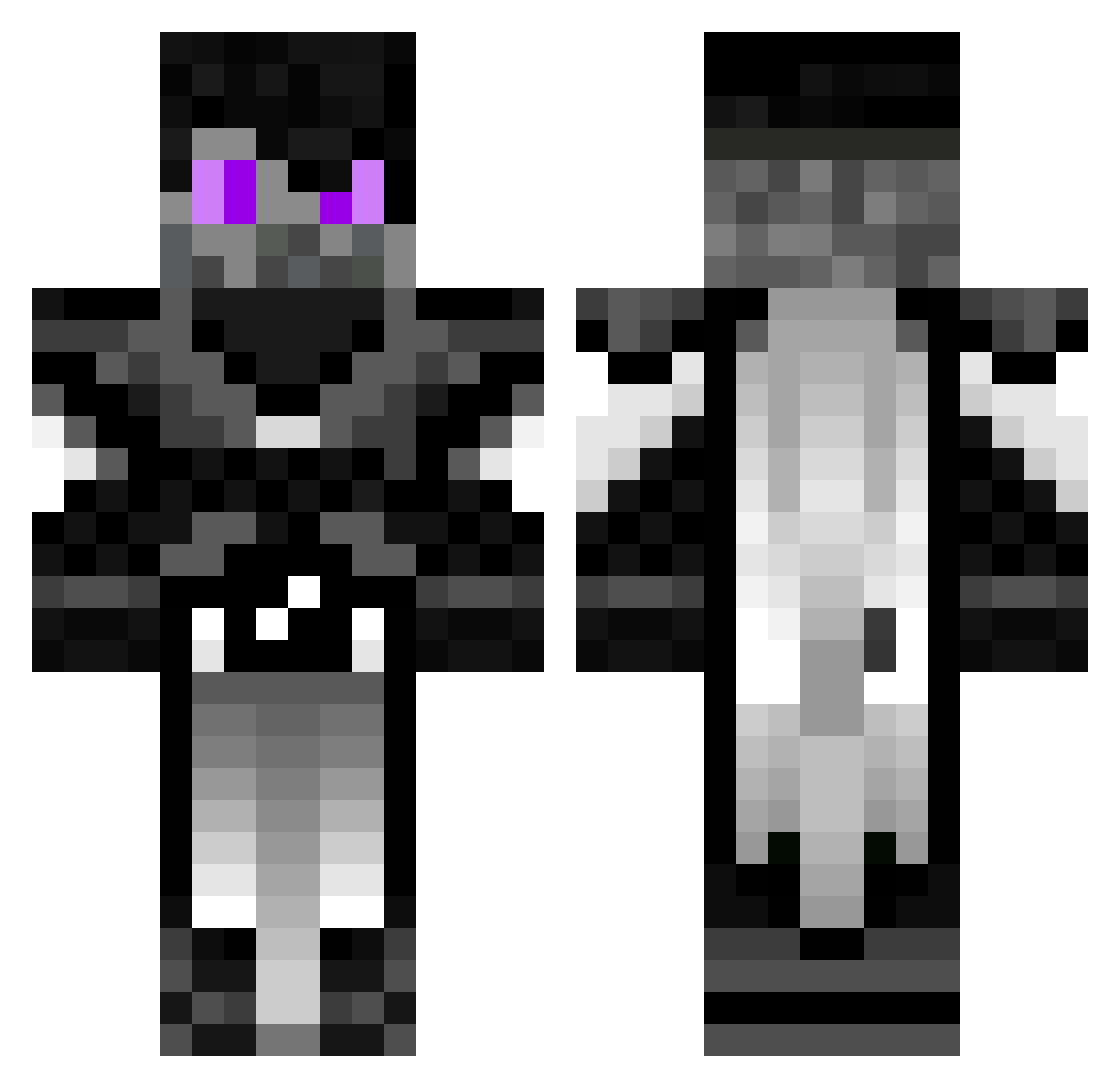Sxdow7 Minecraft skin, front and back view