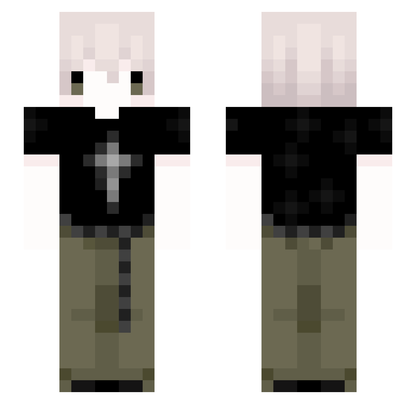 Slooshiez Minecraft skin, front and back view