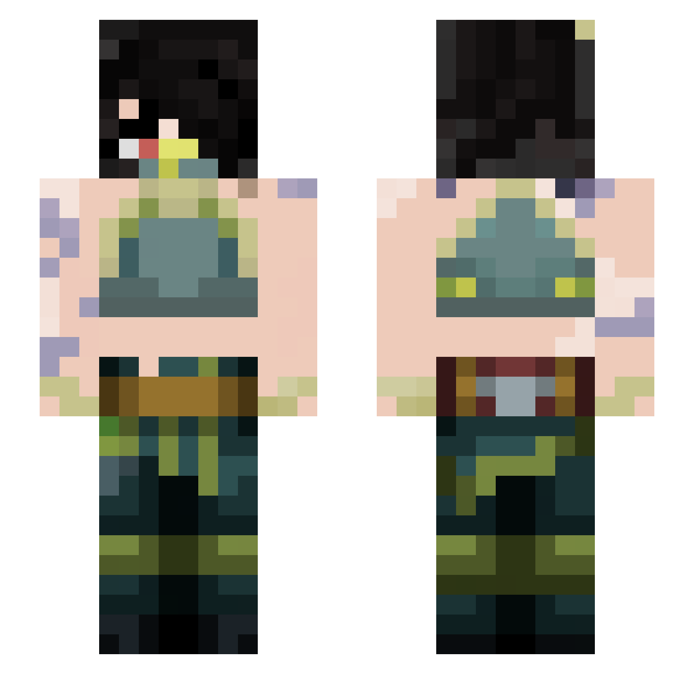 elaiyes Minecraft skin, front and back view