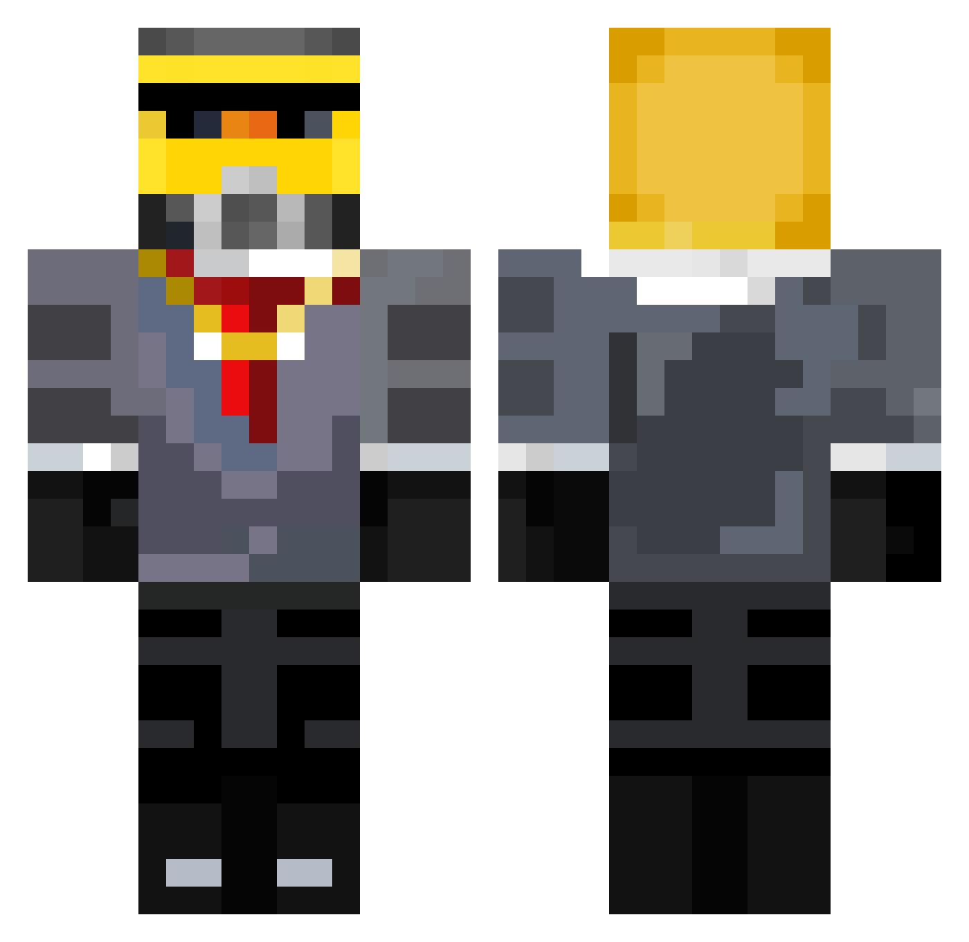 BM205 Minecraft skin, front and back view
