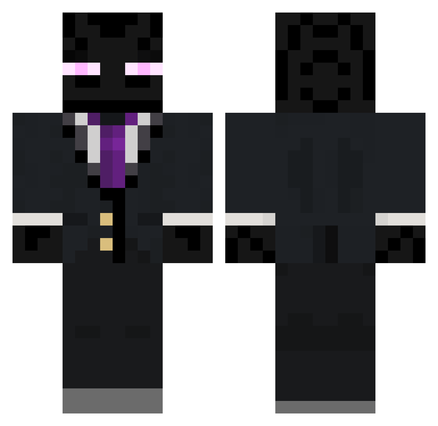 SlickMamba Minecraft skin, front and back view