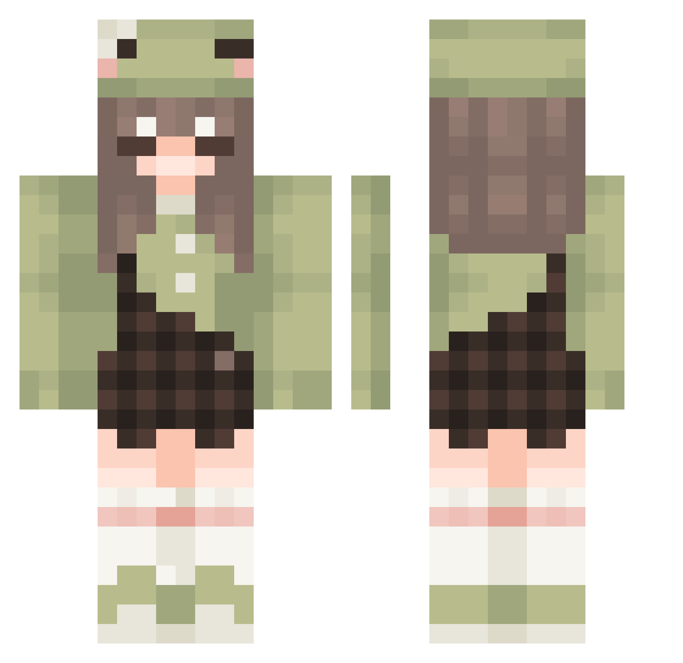Itz_Crayon Minecraft skin, front and back view