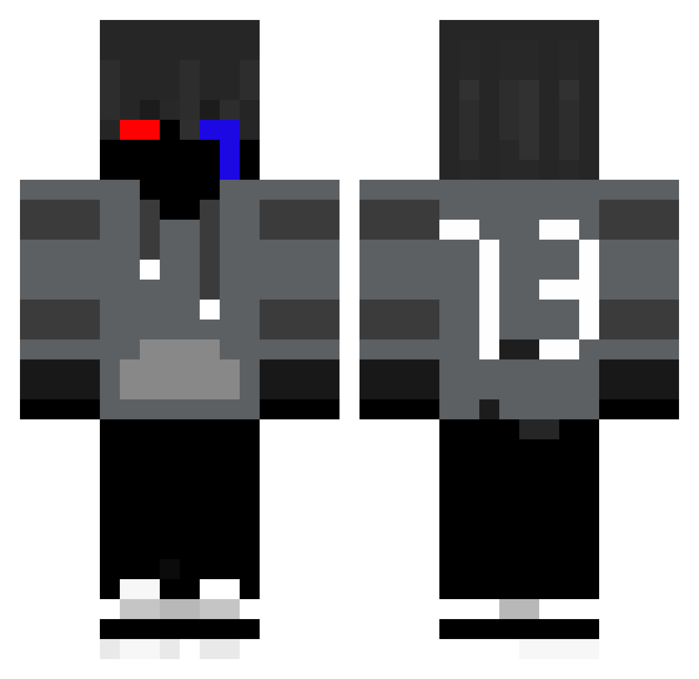 ALOXVGX Minecraft skin, front and back view