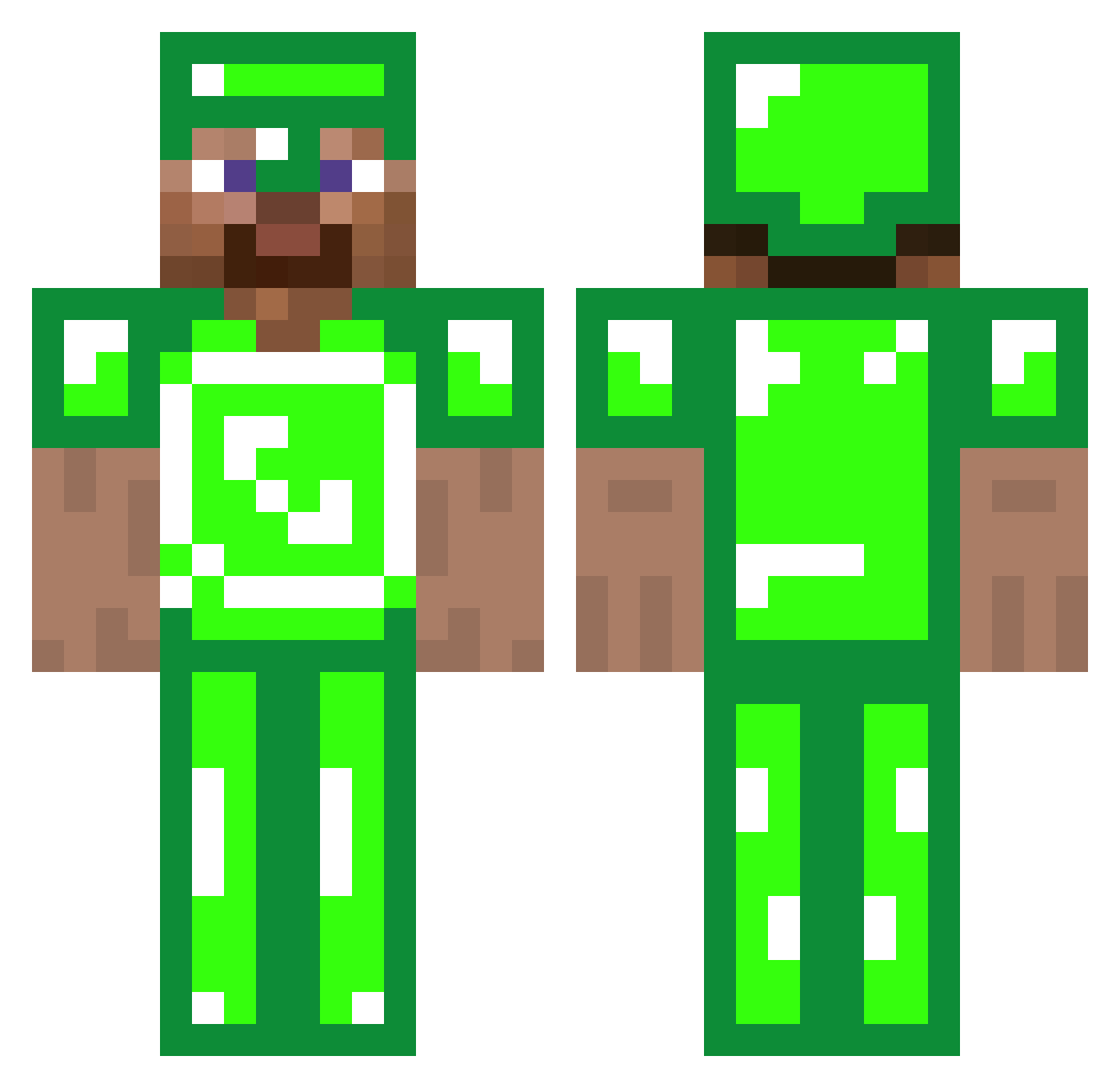 rawer_12 Minecraft skin, front and back view