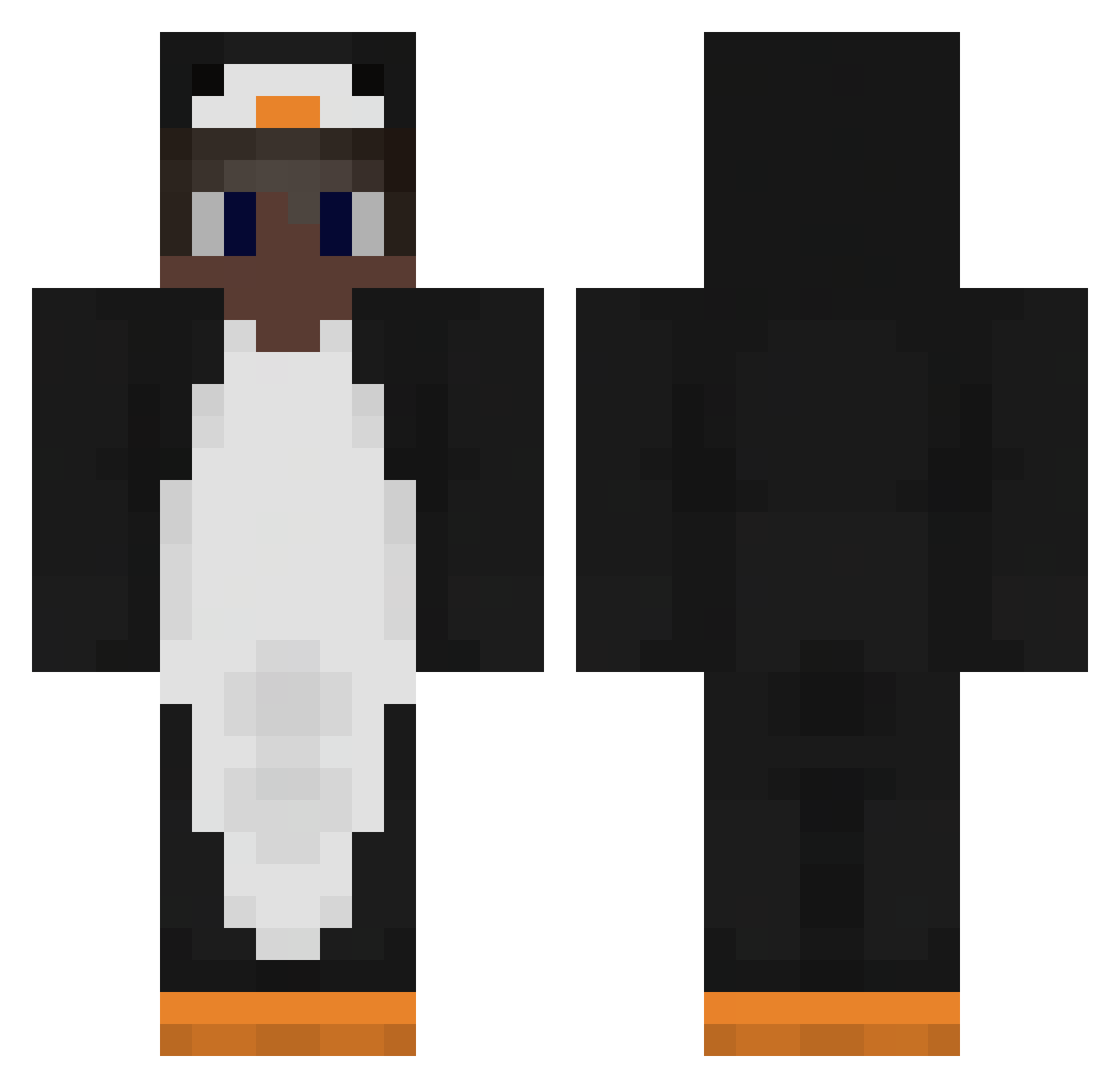 zWaterX Minecraft skin, front and back view