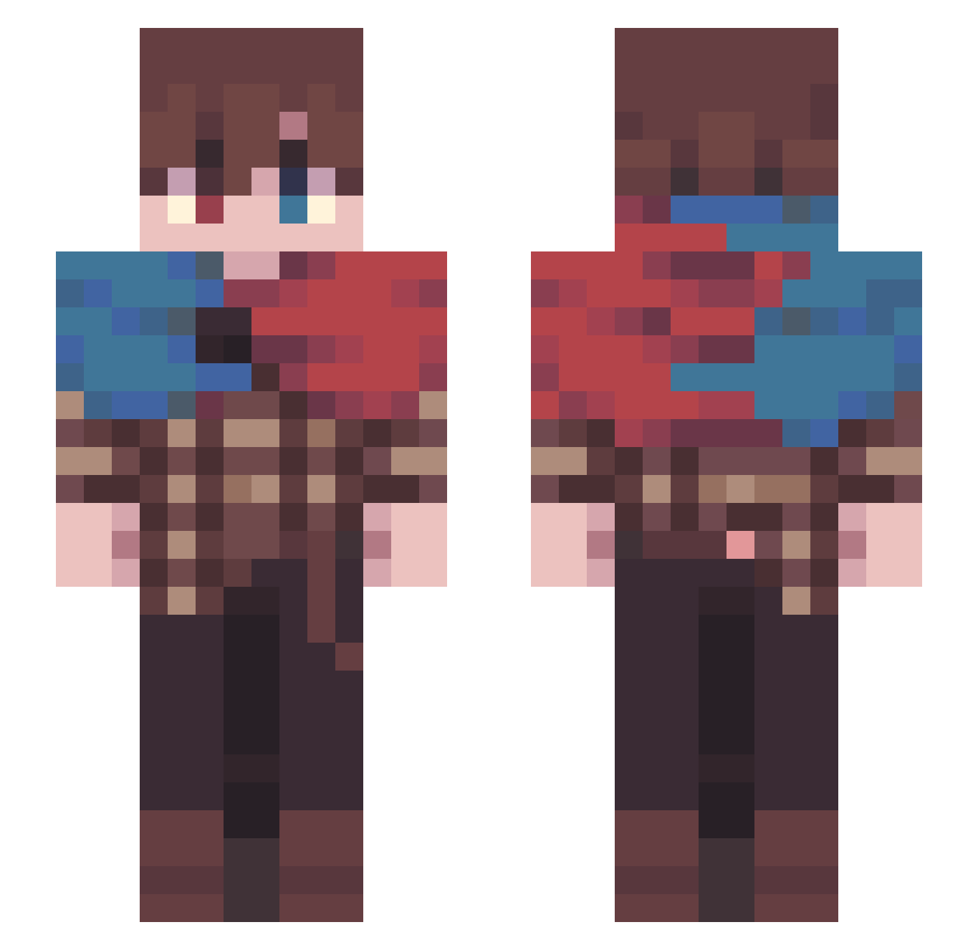 TimHasANewDuck Minecraft skin, front and back view