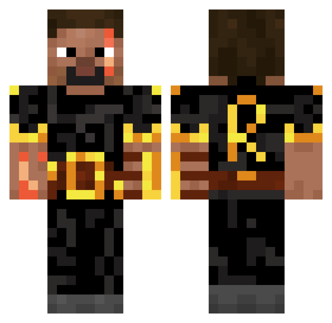 Raghav93 Minecraft skin, front and back view