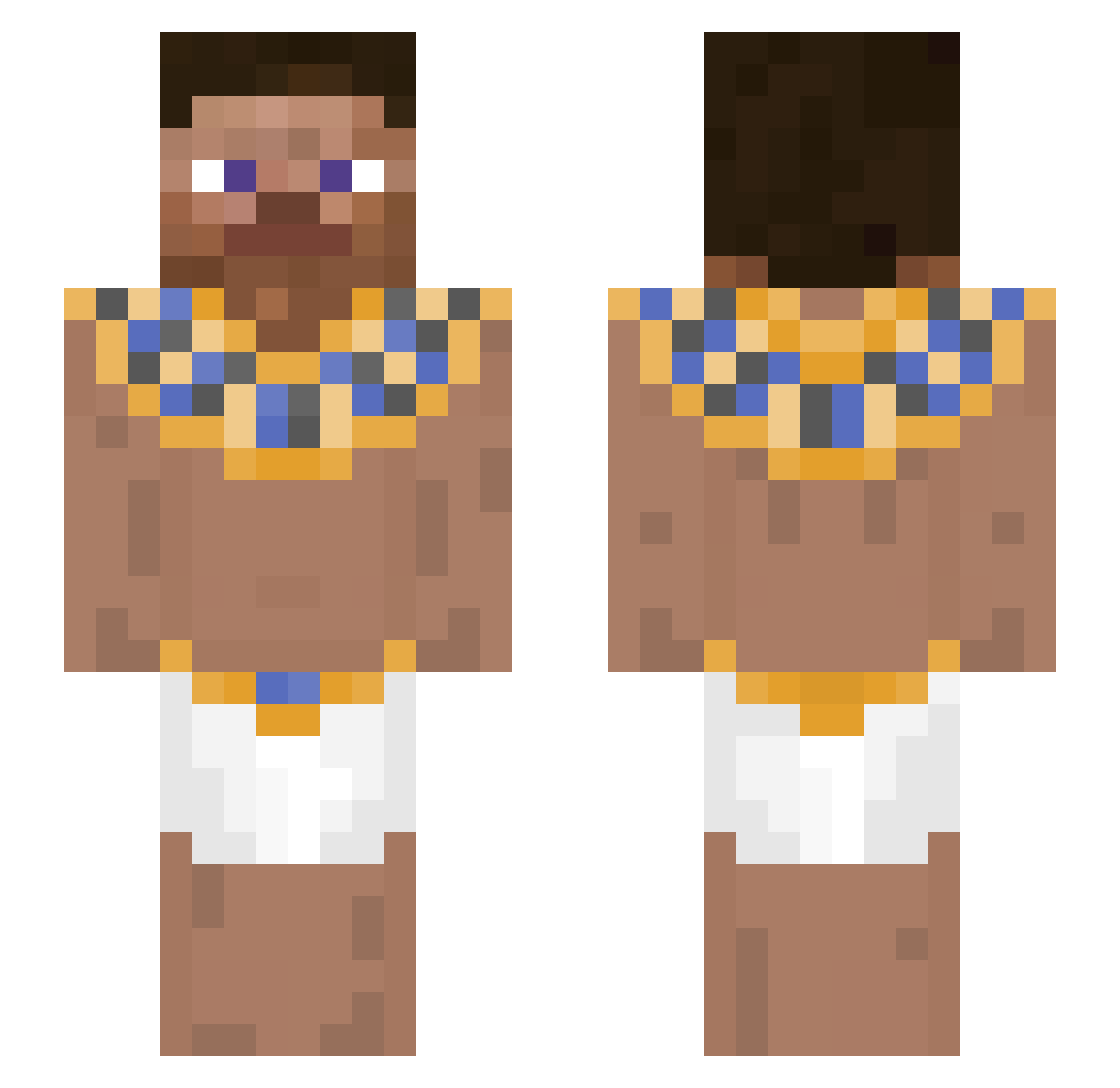 Comals Minecraft skin, front and back view