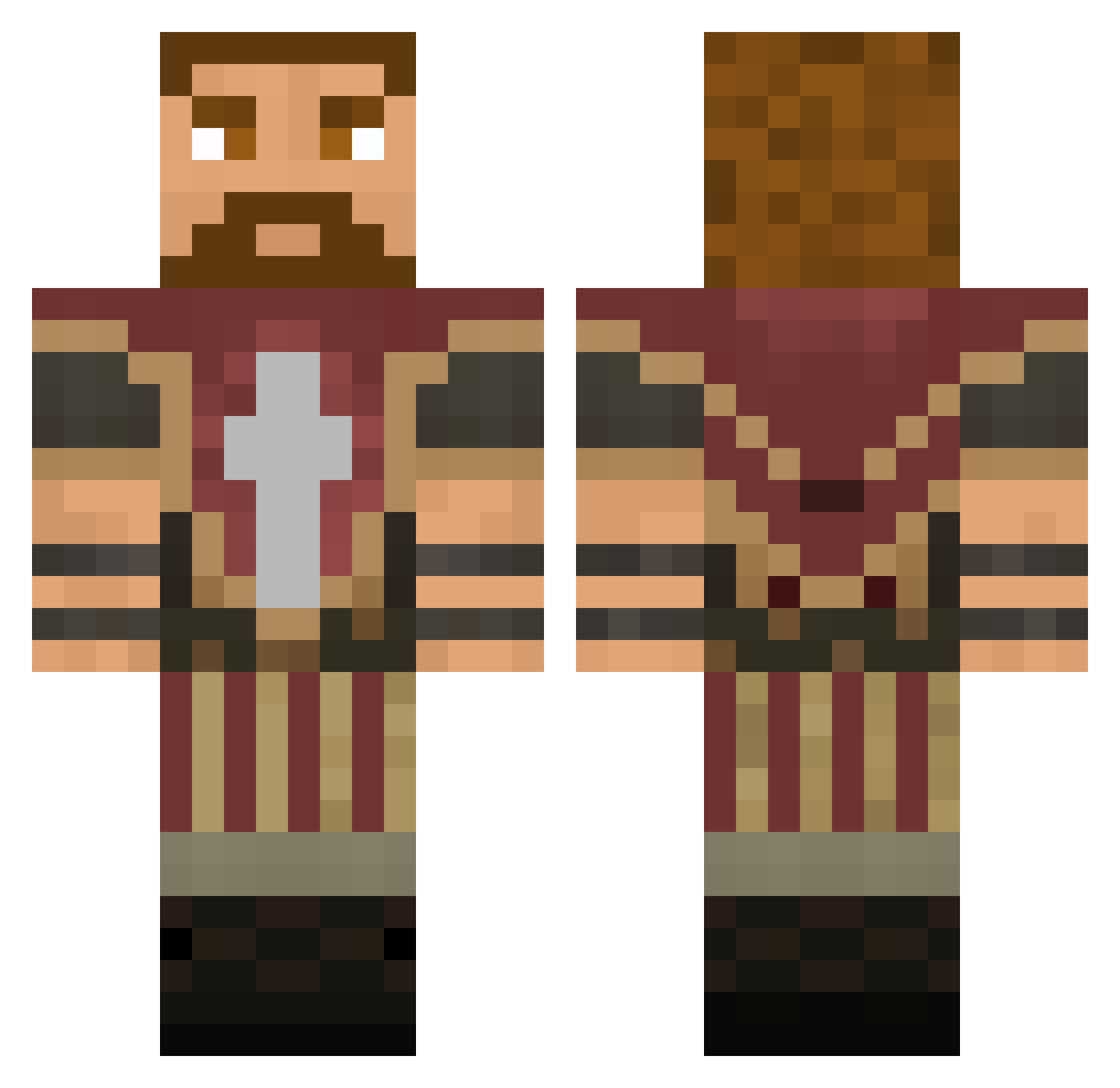 almaTThi Minecraft skin, front and back view