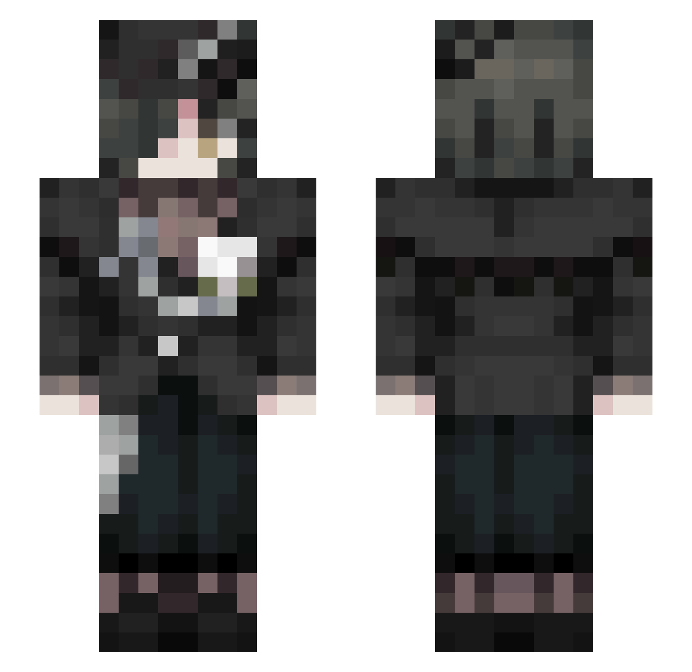 Remility Minecraft skin, front and back view