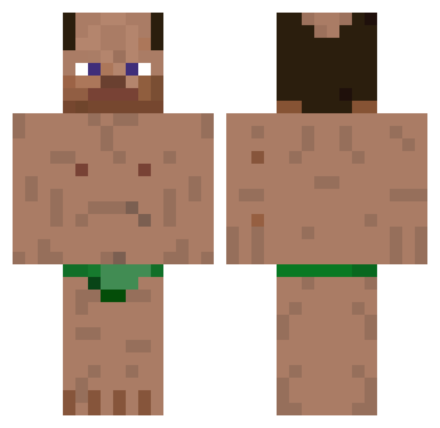 ObliviousM Minecraft skin, front and back view