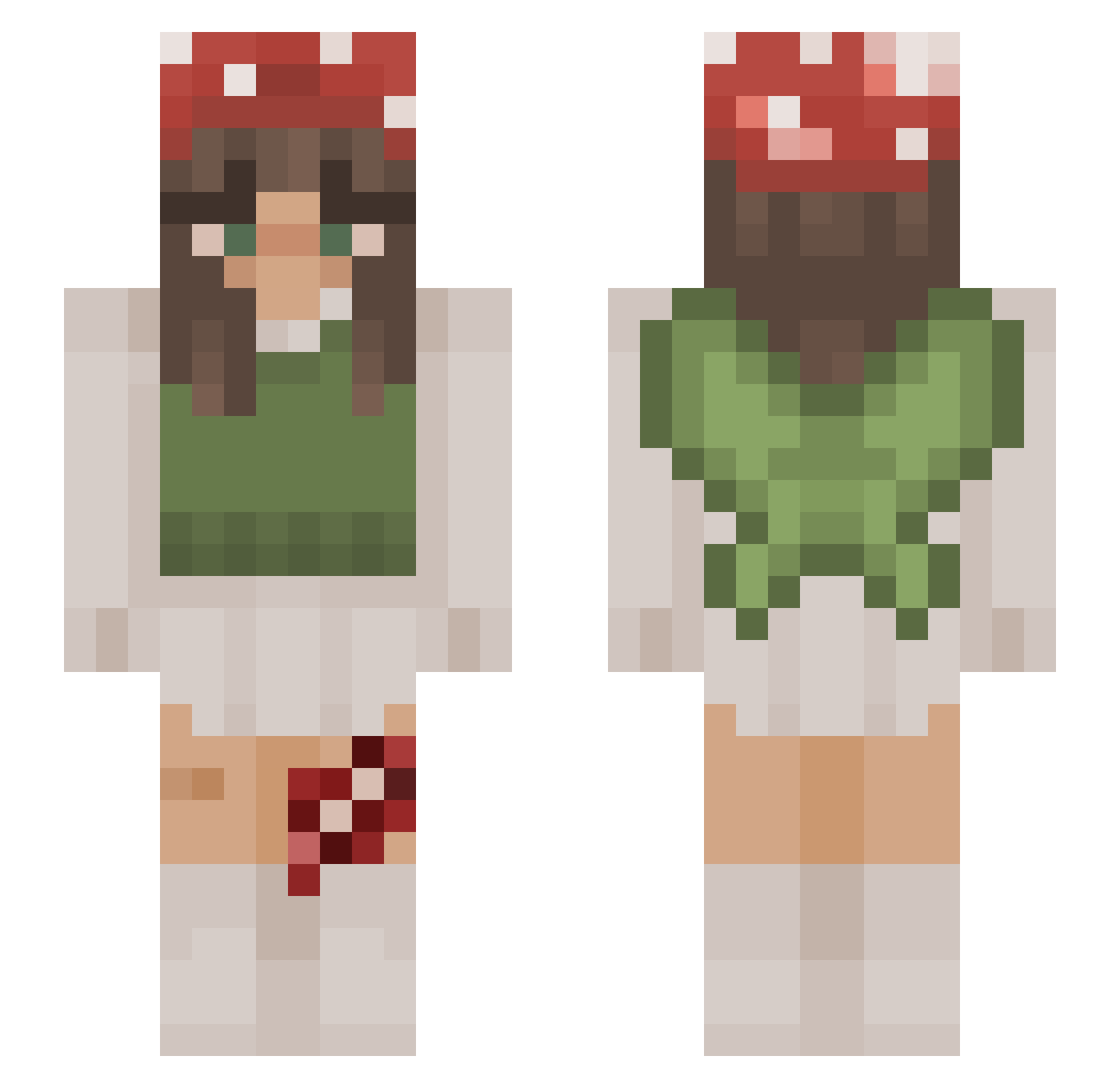 Vyxxy Minecraft skin, front and back view