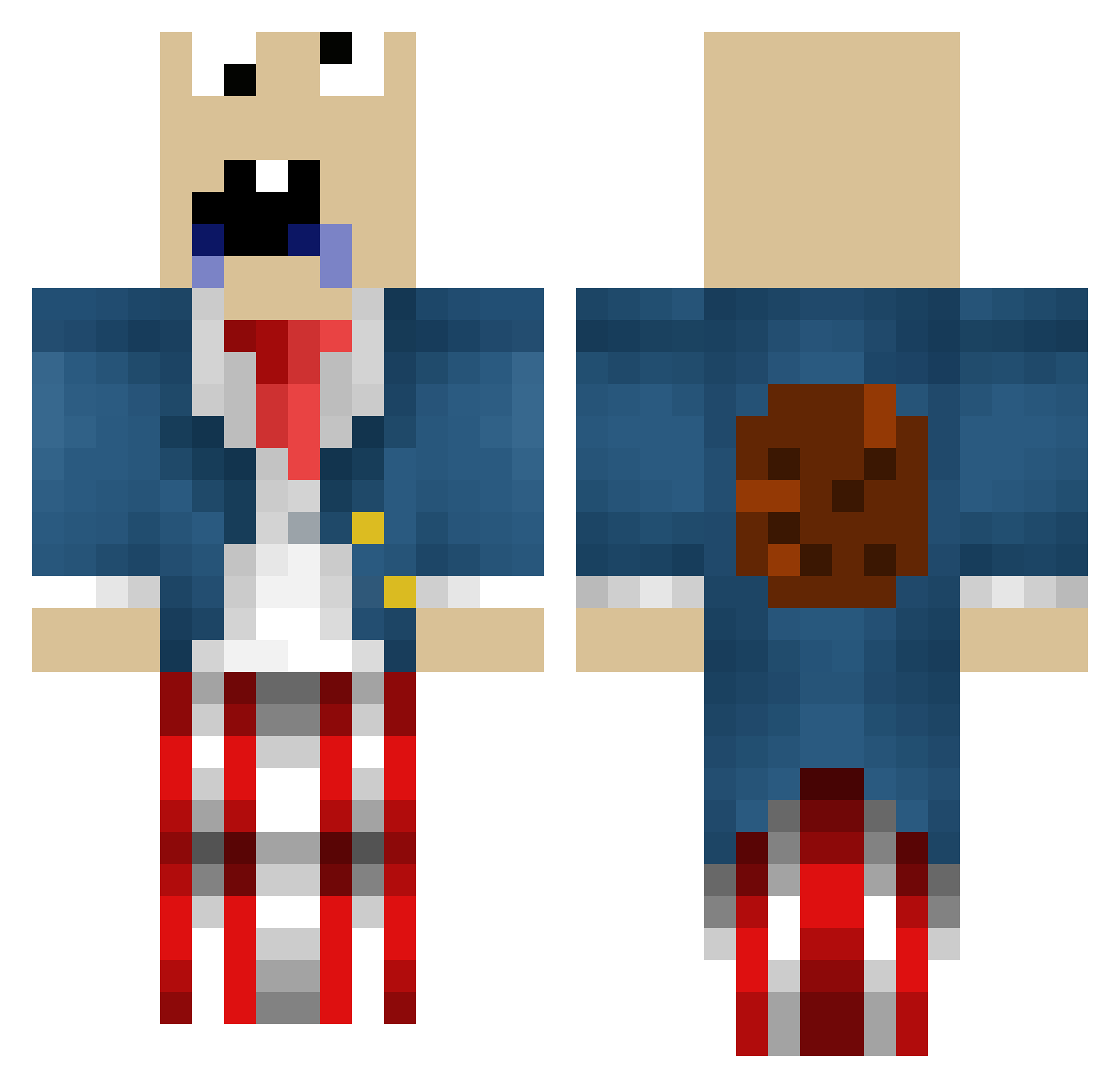 AfrikkaV2 Minecraft skin, front and back view