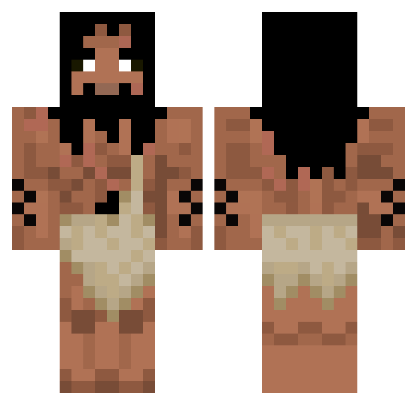 fizl Minecraft skin, front and back view
