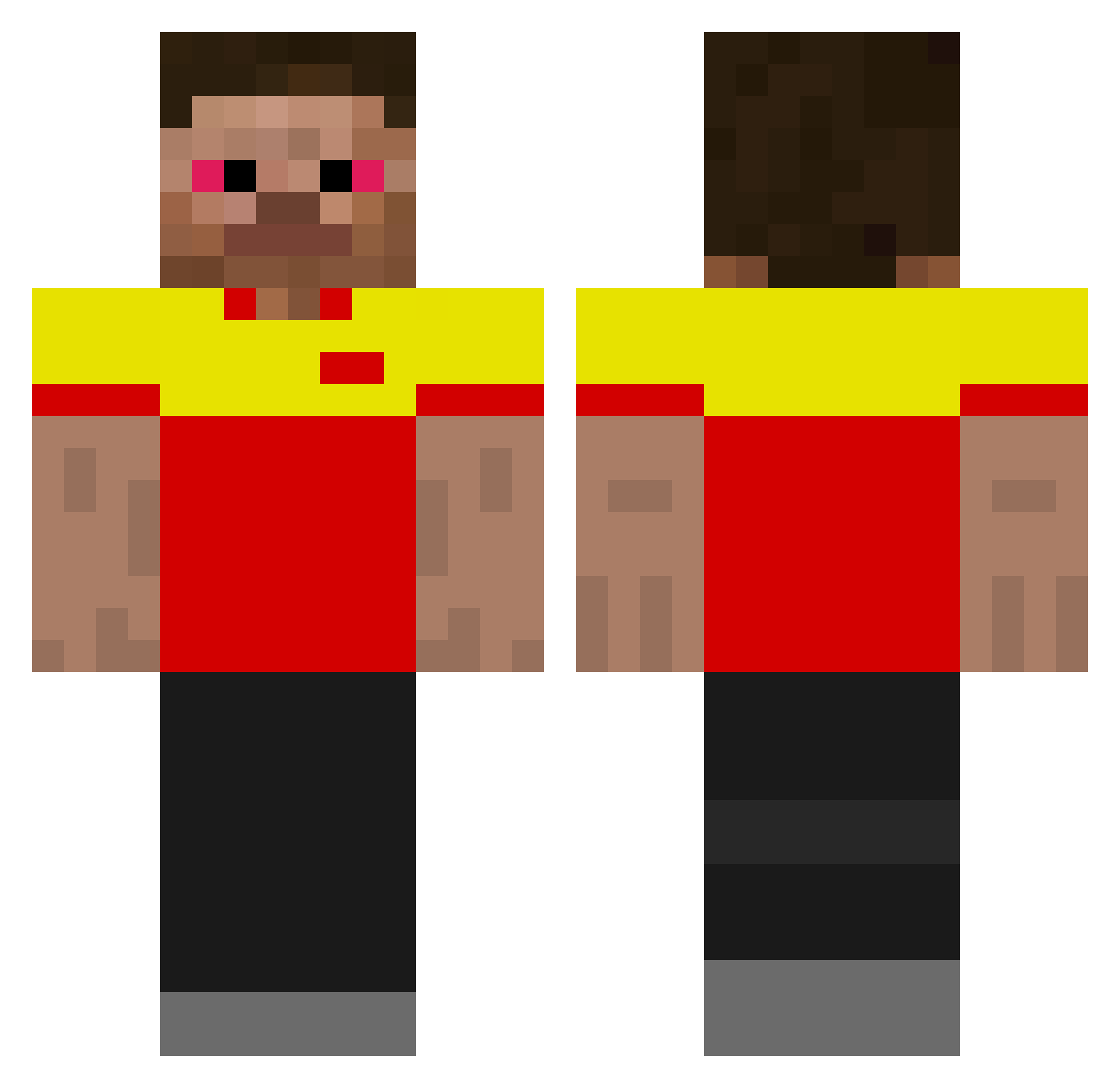 rorewer Minecraft skin, front and back view