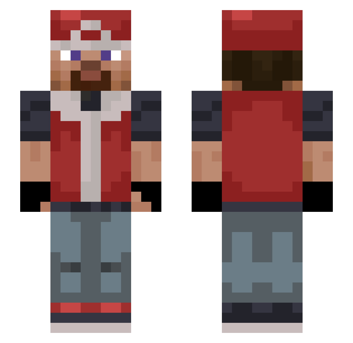 Kacel_ Minecraft skin, front and back view